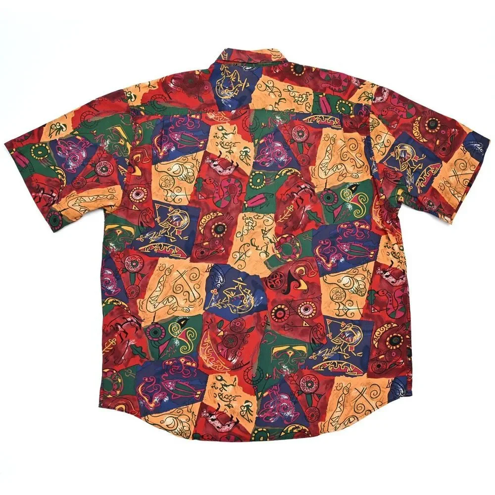 Vintage‎ Banana Republic Safari Hawaiian XL Colorful Print Outdoor 70s 80s Mens